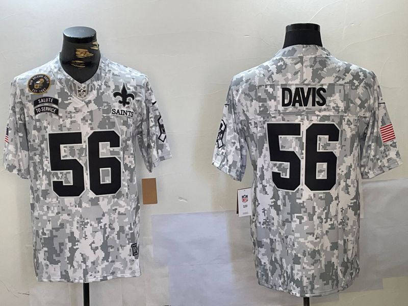 Men New Orleans Saints #56 Davis Nike Arctic Camo 2024 Salute to Service Limited NFL Jersey style 3->new orleans saints->NFL Jersey